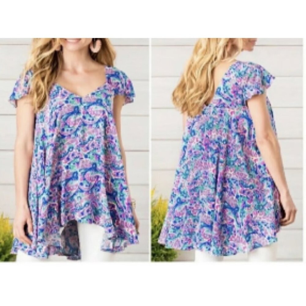 Matilda Jane in Maze Tunic paisley floral boho coastal sz‎ L